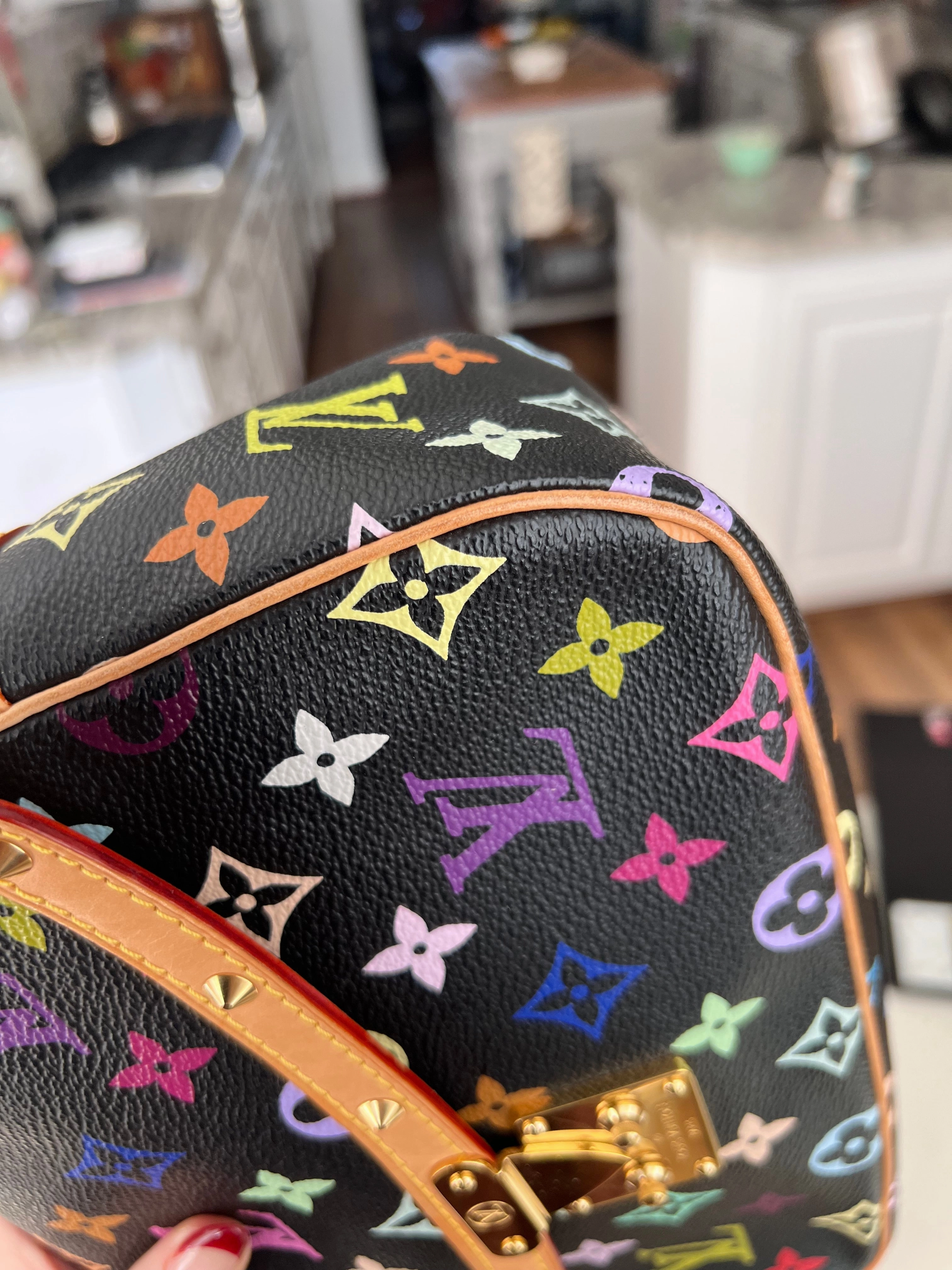 Louis Vuitton black multicolor sologne crossbody messenger bag