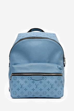 Louis Vuitton Blue Leather Monogram Discovery PM Backpack (As Is)