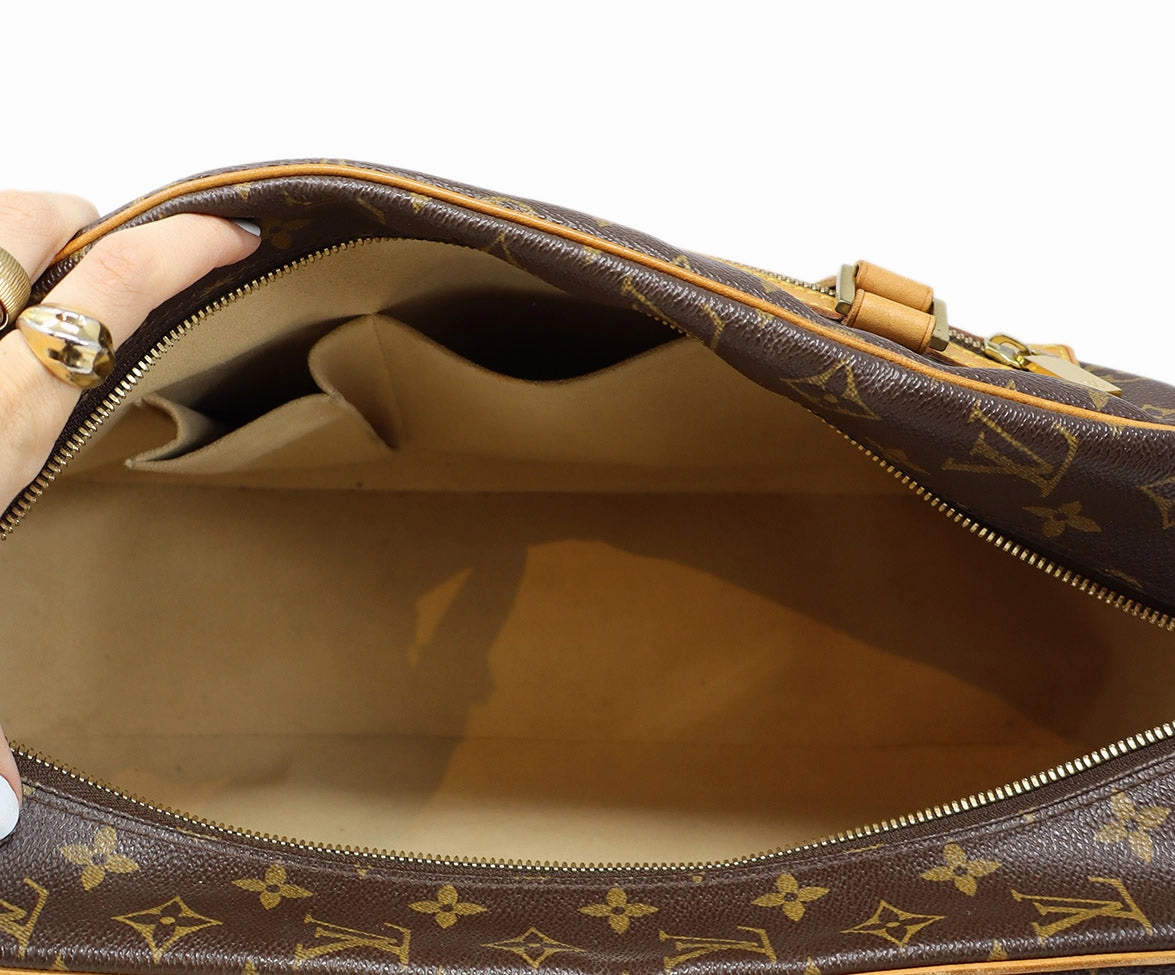 Louis Vuitton Brown Monogram Canvas & Leather Tote