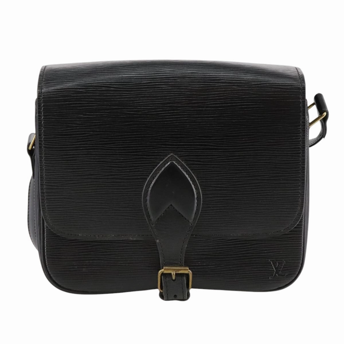 Louis Vuitton Cartouchire Black Leather Shoulder Bag
