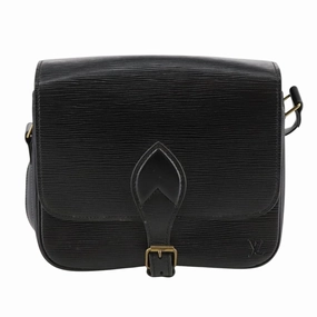 Louis Vuitton Cartouchire Black Leather Shoulder Bag