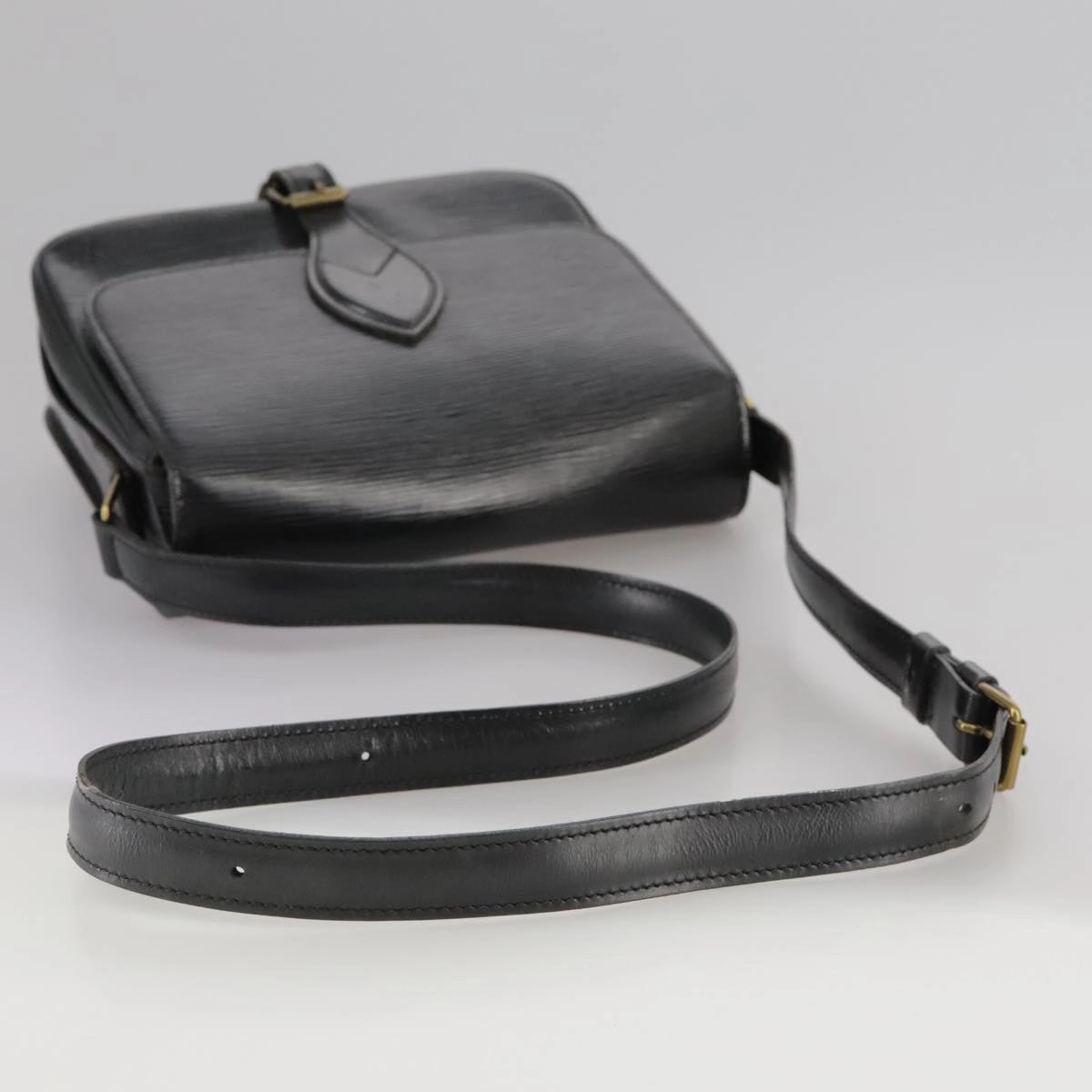 Louis Vuitton Cartouchire Black Leather Shoulder Bag