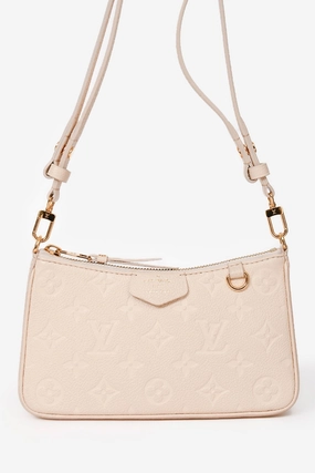 Louis Vuitton Cream Monogram Empreinte Leather Easy Pouch on Strap