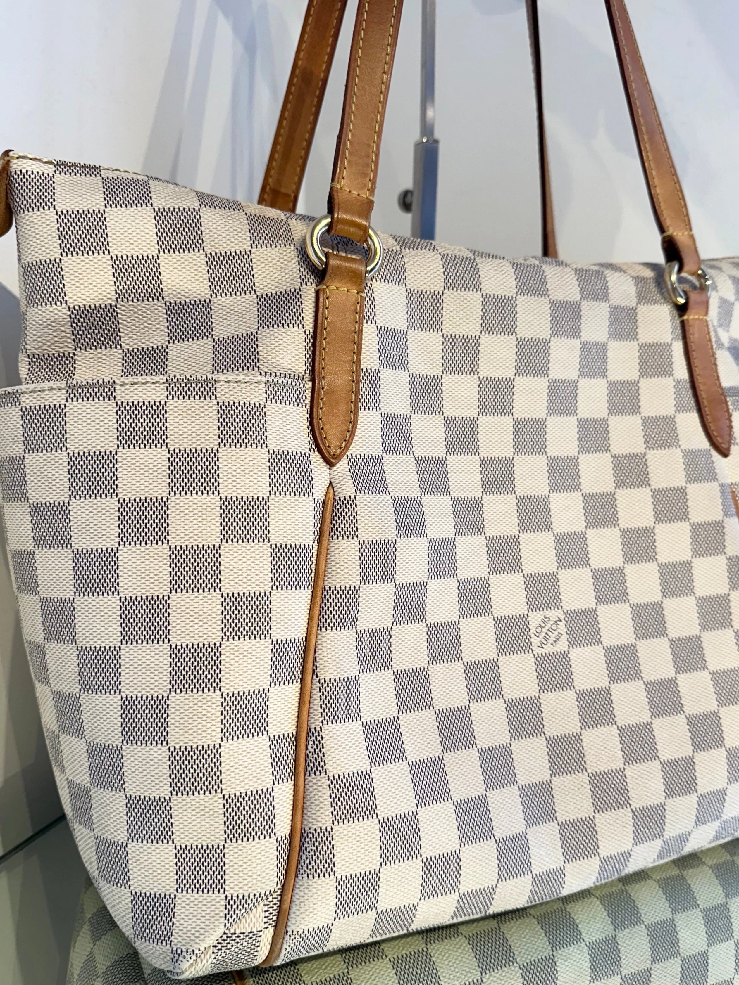 LOUIS VUITTON Damier Azur Totally MM Shoulder Tote