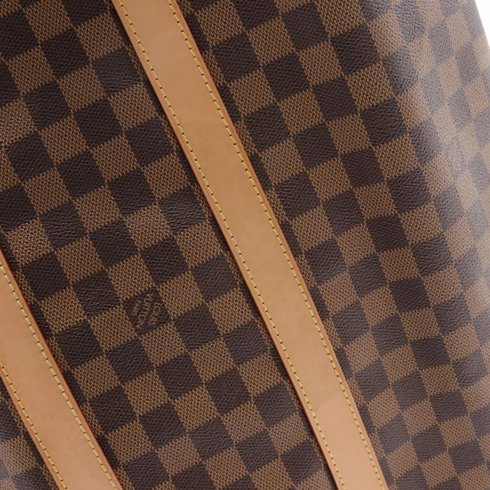 Louis Vuitton Damier Canvas Leather Keepall 45 Bag