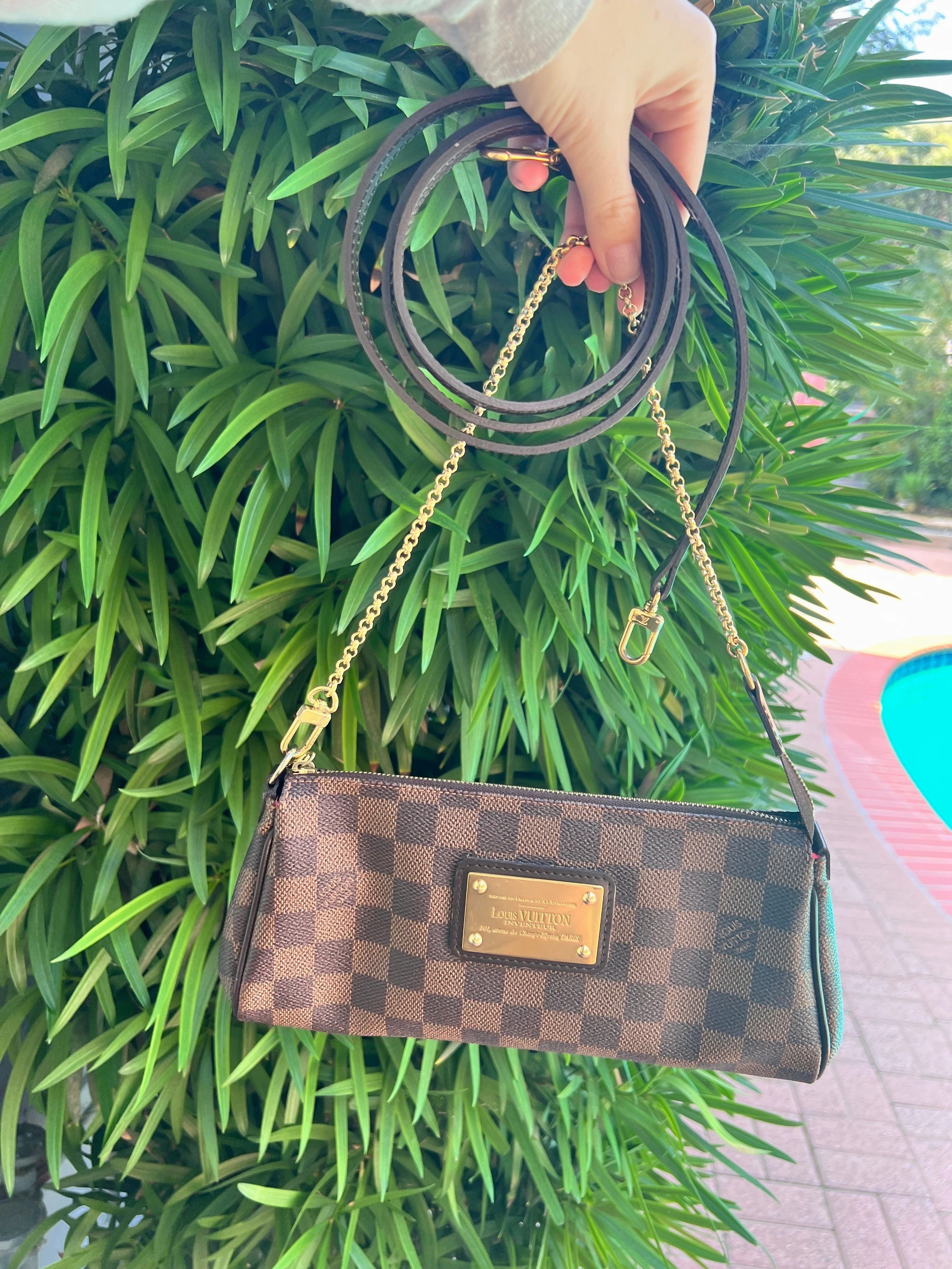 Louis Vuitton Damier Ebene Eva crossbody shoulder bag