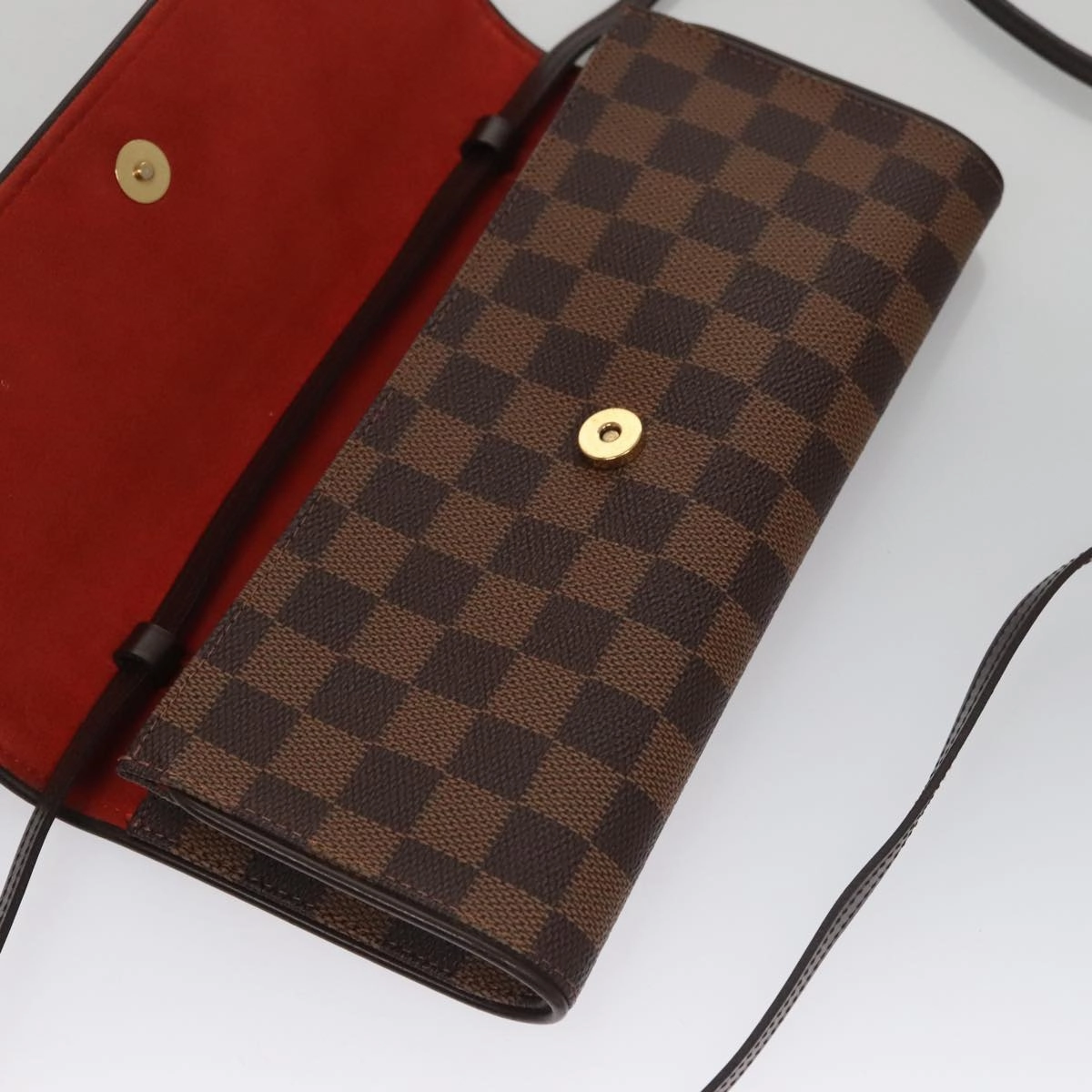 LOUIS VUITTON Damier Ebene Pochette Twin GM Shoulder Bag SPO LV 107427A