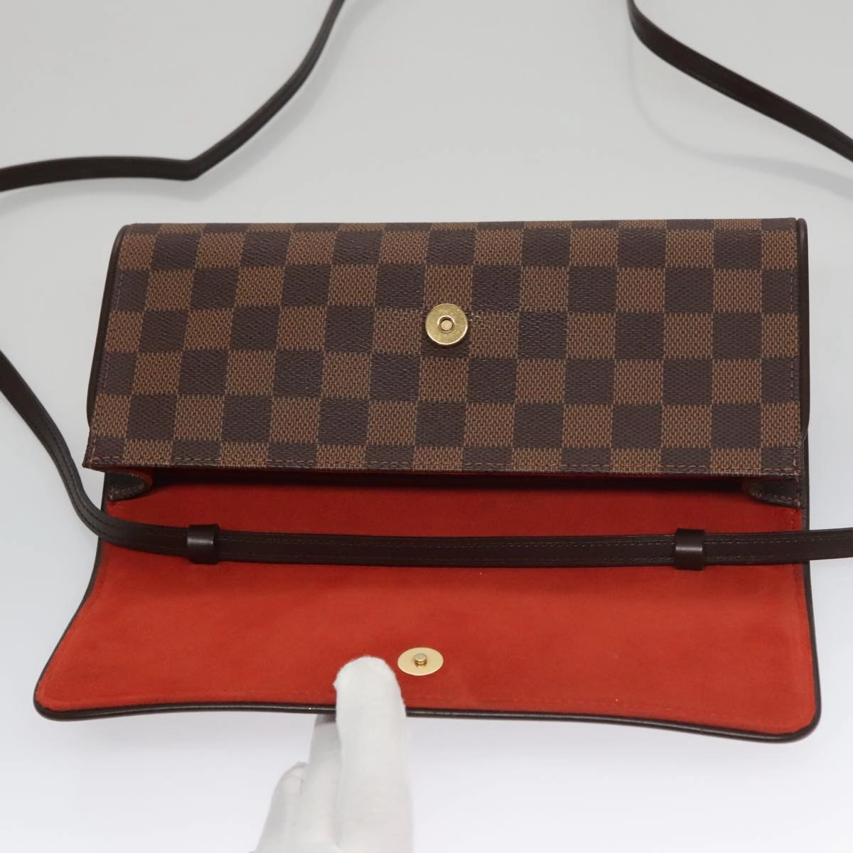 LOUIS VUITTON Damier Ebene Pochette Twin GM Shoulder Bag SPO LV 107427A
