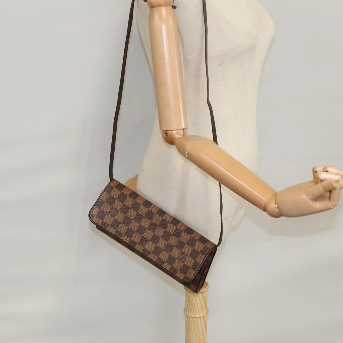 LOUIS VUITTON Damier Ebene Pochette Twin GM Shoulder Bag SPO LV 107427A