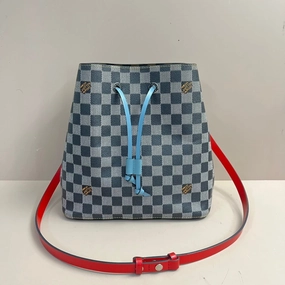 Louis Vuitton Damier Neo Noe Blue Grey Crossbody Bag