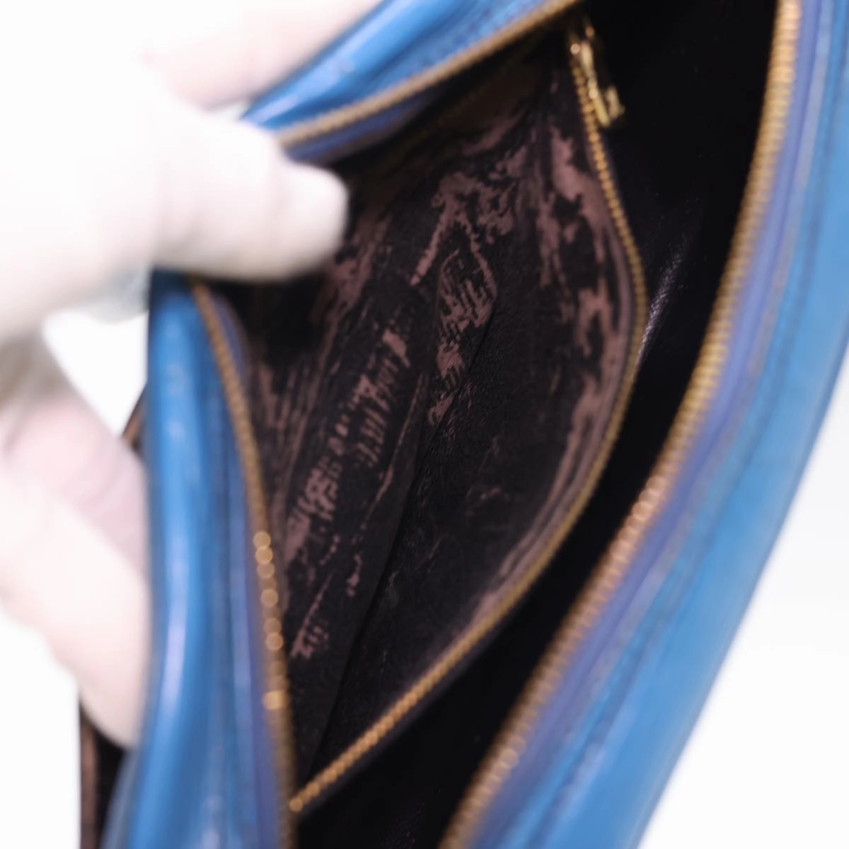 LOUIS VUITTON Epi June Feuille Shoulder Bag Blue M52155 LV 40091