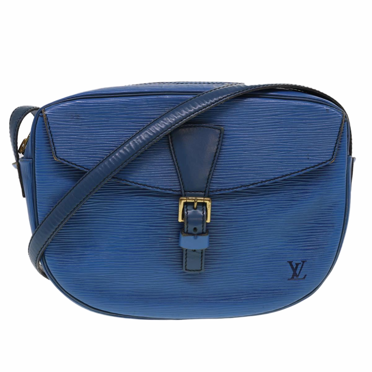 LOUIS VUITTON Epi June Feuille Shoulder Bag Blue M52155 LV 40091