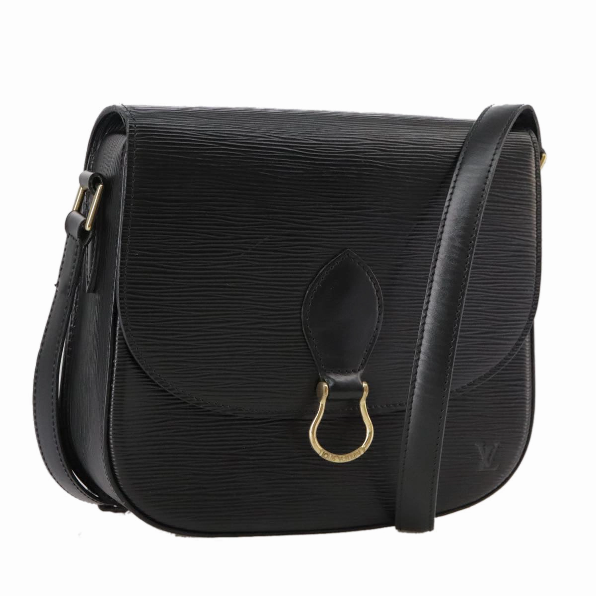 LOUIS VUITTON Epi Saint Cloud GM Shoulder Bag Black Noir M52192 LV ep7029