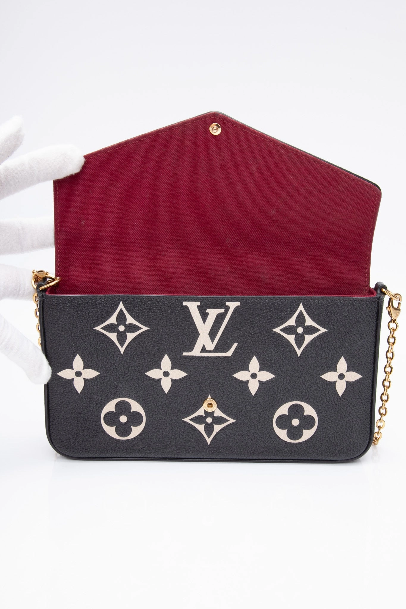 LOUIS VUITTON Flicie Bicolor Pochette Monogram Empreinte Leather Crossbody