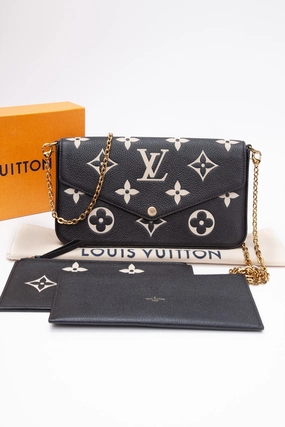 LOUIS VUITTON Flicie Bicolor Pochette Monogram Empreinte Leather Crossbody