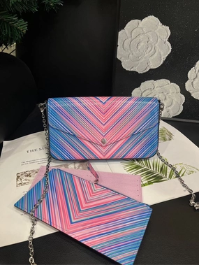 Louis Vuitton Limited Edition Pink Blue Three-in-One Crossbody Bag