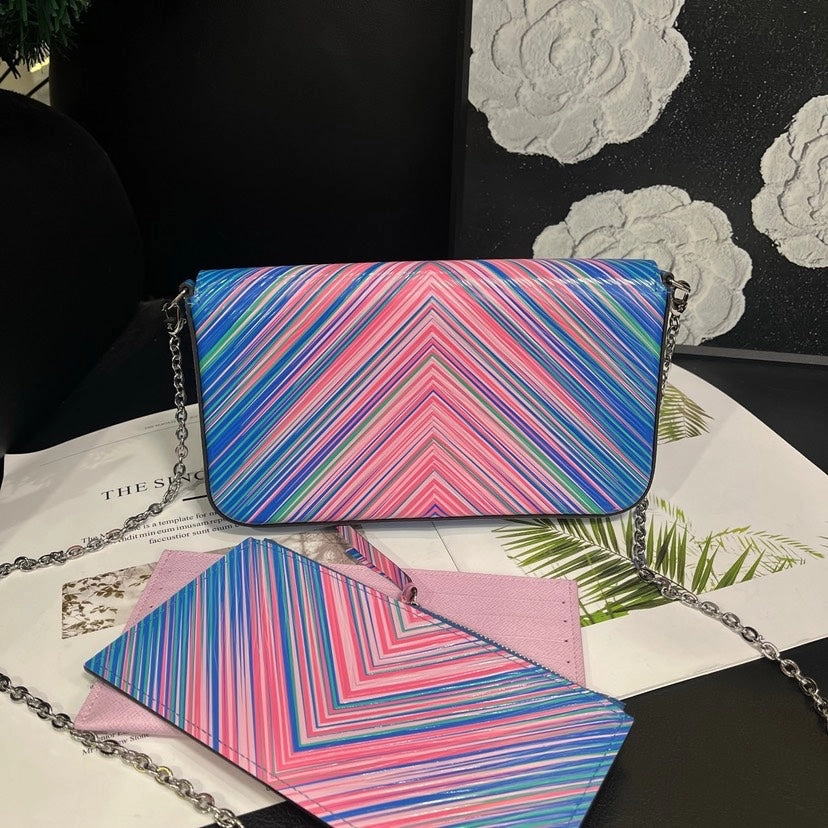 Louis Vuitton Limited Edition Pink Blue Three-in-One Crossbody Bag