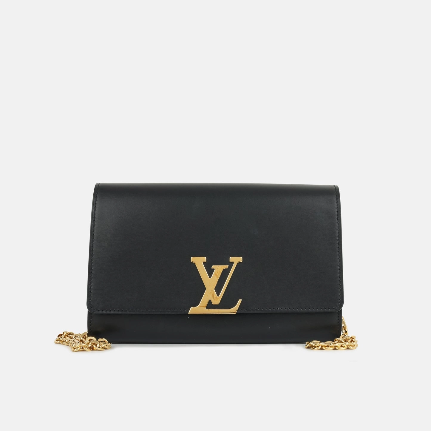 Louis Vuitton Louis Vuitton - Chain Louise Clutch - Black Calfskin GHW - Pre-Loved