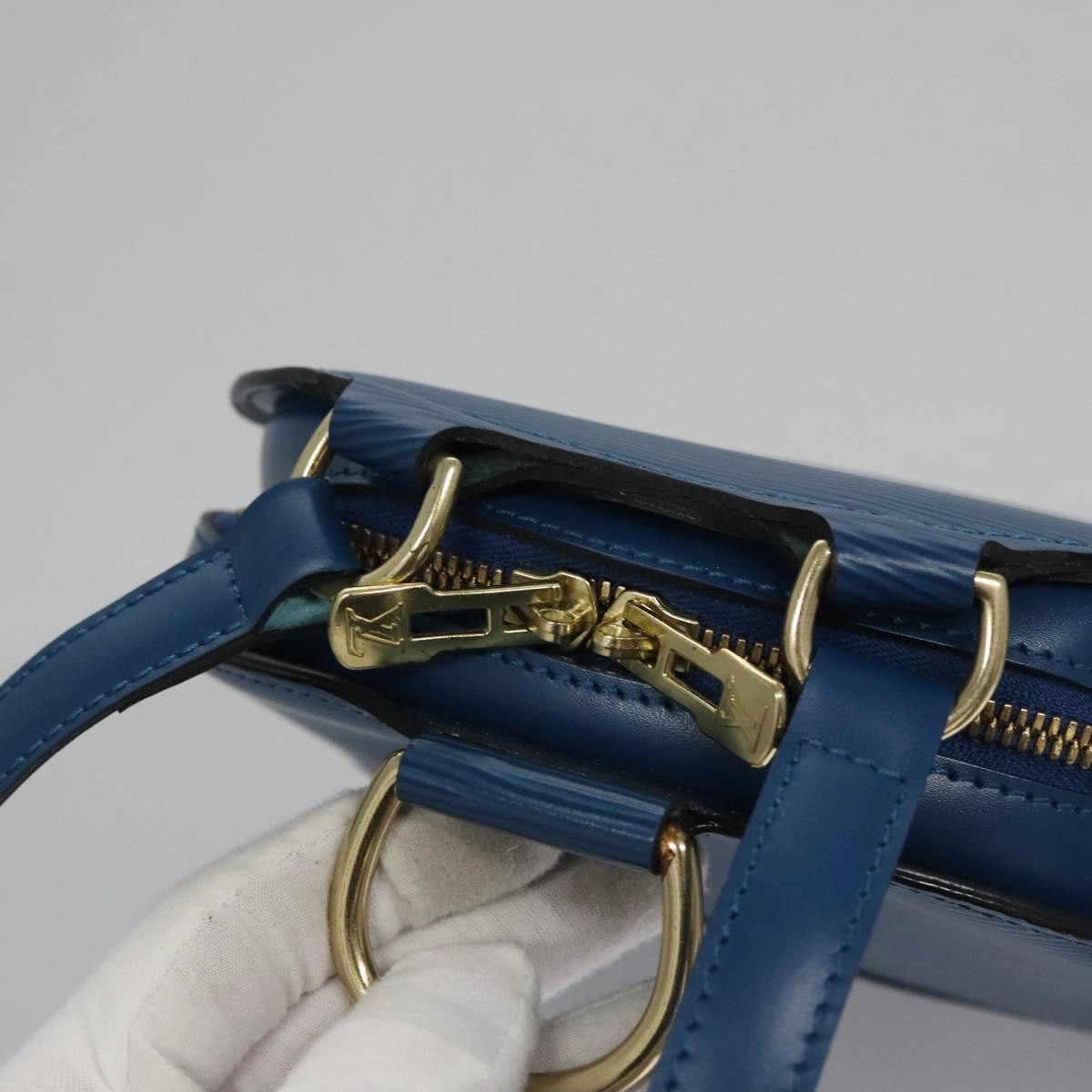 Louis Vuitton Mabillon Blue Leather Backpack Bag