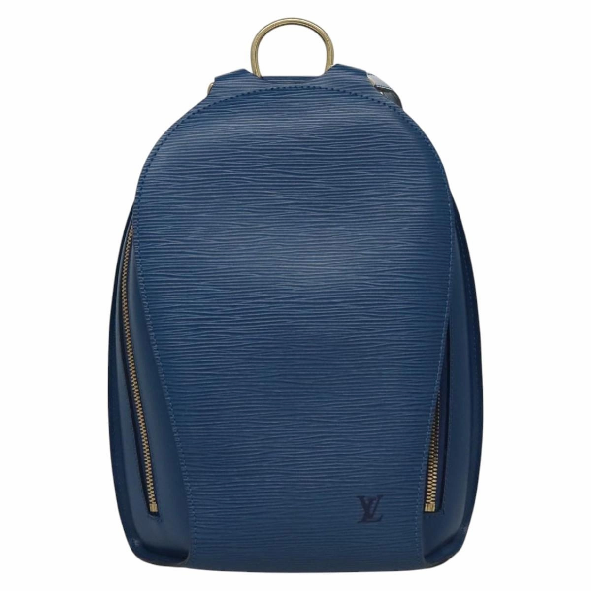 Louis Vuitton Mabillon Blue Leather Backpack Bag
