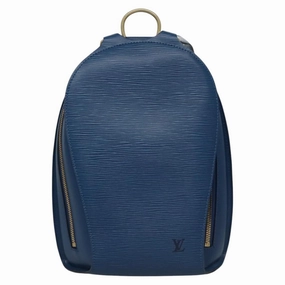 Louis Vuitton Mabillon Blue Leather Backpack Bag
