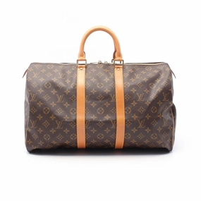 Louis Vuitton Monogram Canvas Leather Keepall 45 Bag