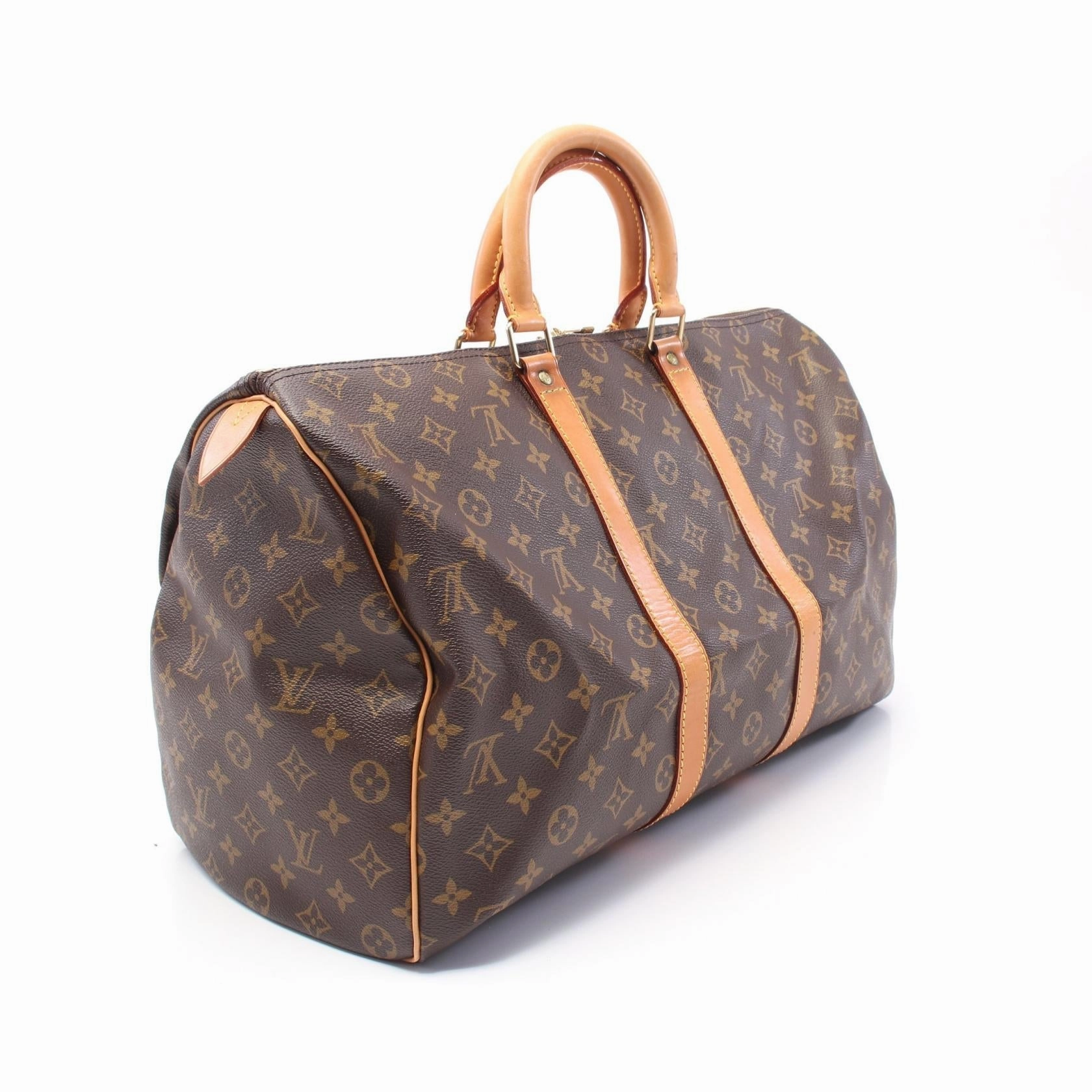 Louis Vuitton Monogram Canvas Leather Keepall 45 Bag