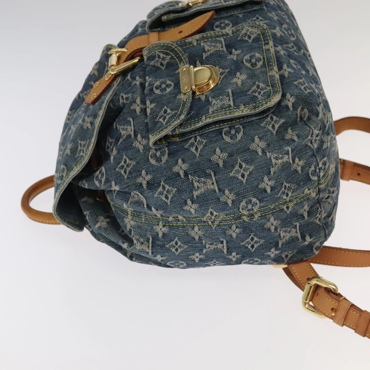 LOUIS VUITTON Monogram Denim Sac A DosGM Backpack Blue M95056 LV 106296A