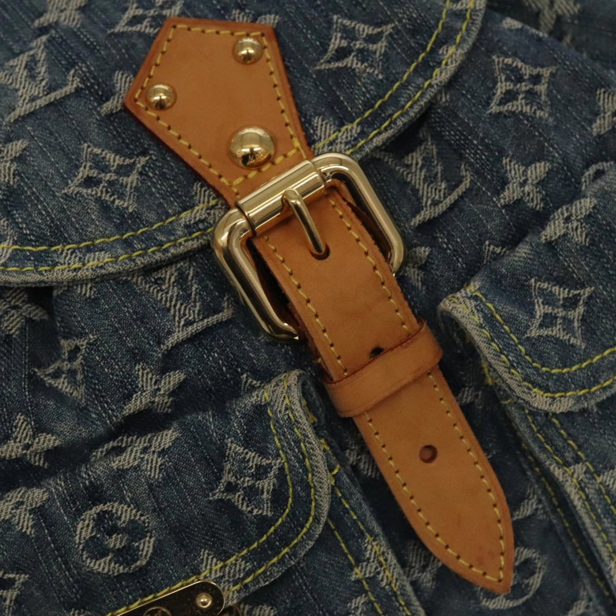 LOUIS VUITTON Monogram Denim Sac A DosGM Backpack Blue M95056 LV 106296A