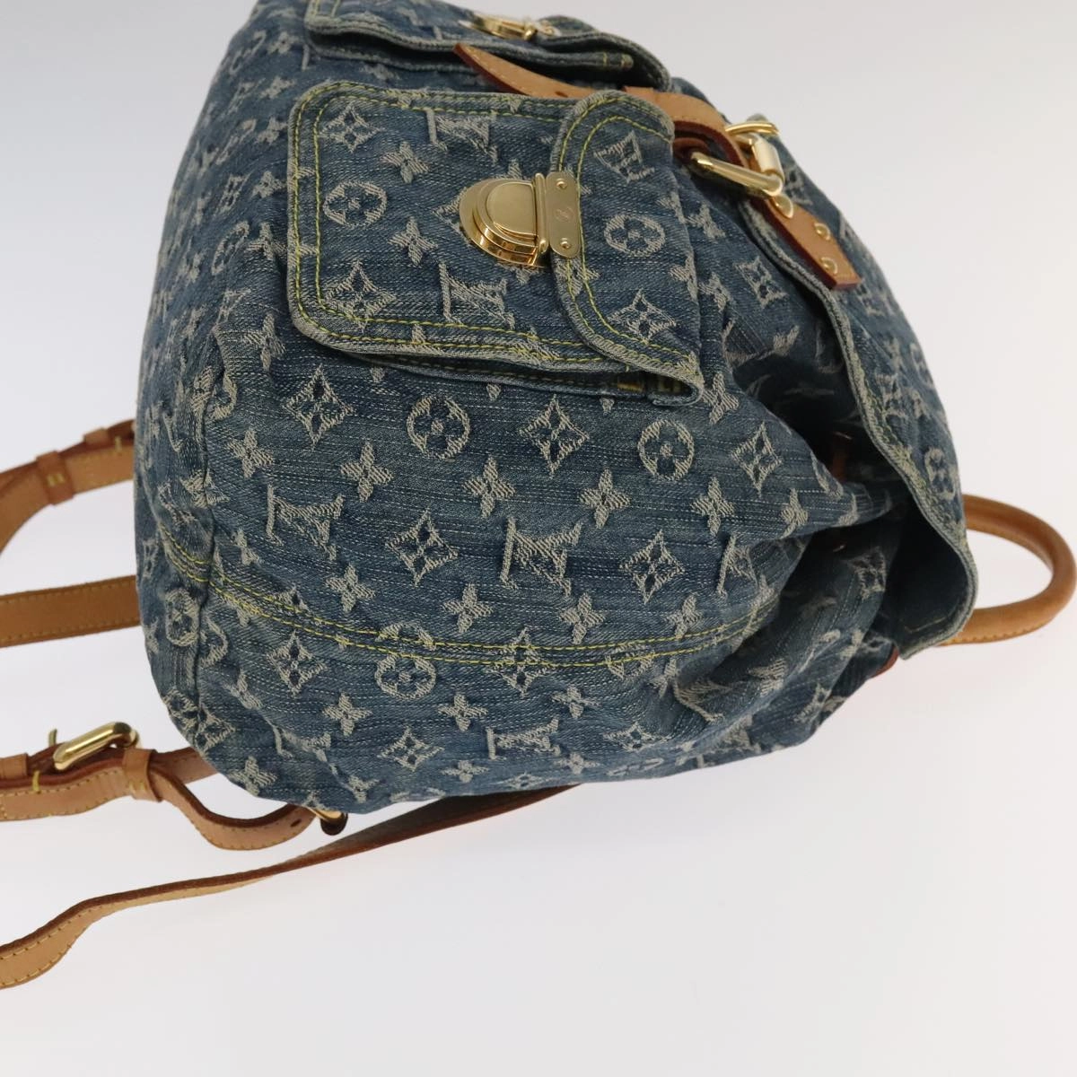 LOUIS VUITTON Monogram Denim Sac A DosGM Backpack Blue M95056 LV 106296A