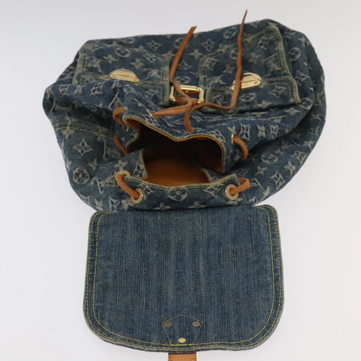 LOUIS VUITTON Monogram Denim Sac A DosGM Backpack Blue M95056 LV 106296A