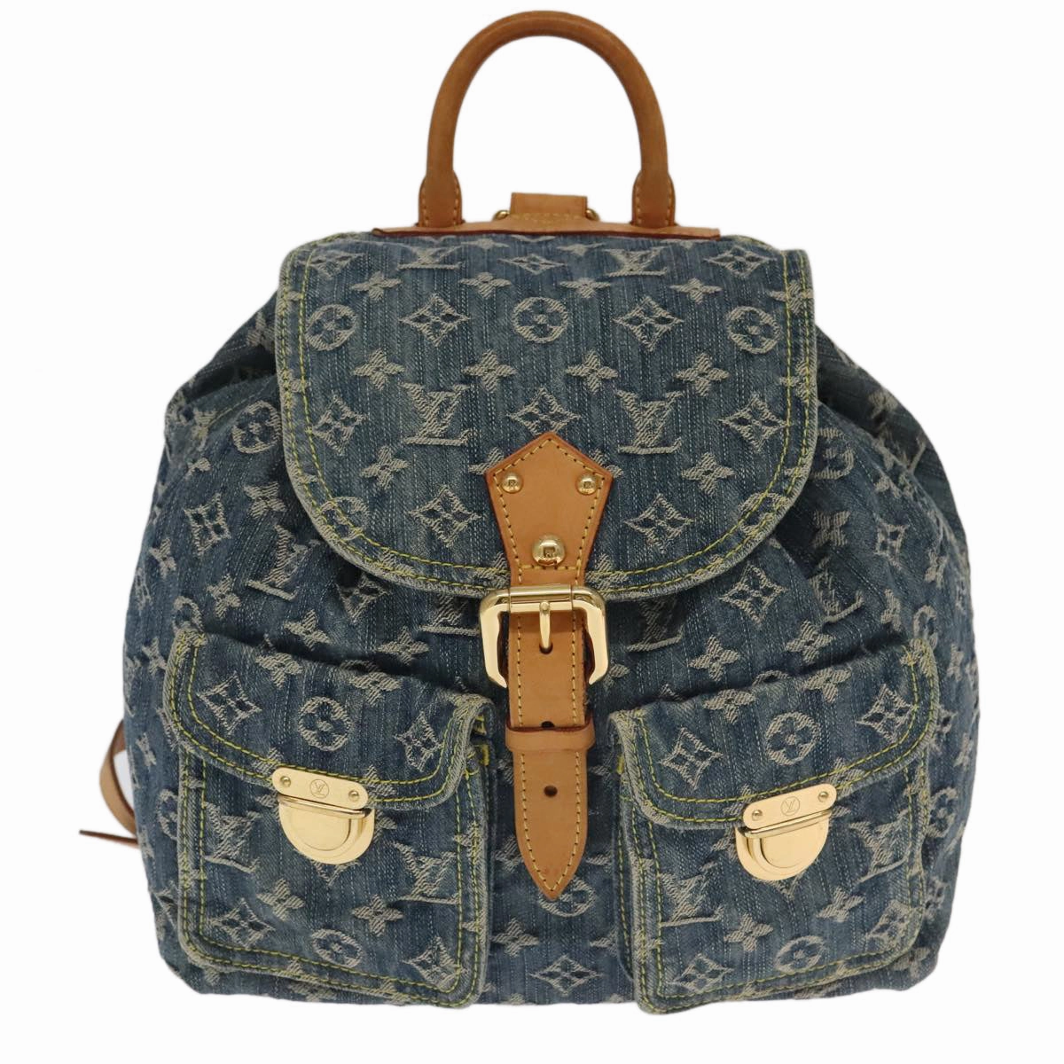 LOUIS VUITTON Monogram Denim Sac A DosGM Backpack Blue M95056 LV 106296A