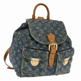 LOUIS VUITTON Monogram Denim Sac A DosGM Backpack Blue M95056 LV 106296A