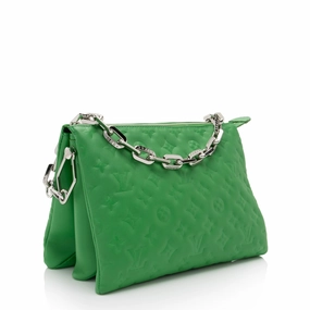 Louis Vuitton Monogram Embossed Lambskin Coussin PM Shoulder Bag (SHF-j2m8SE)