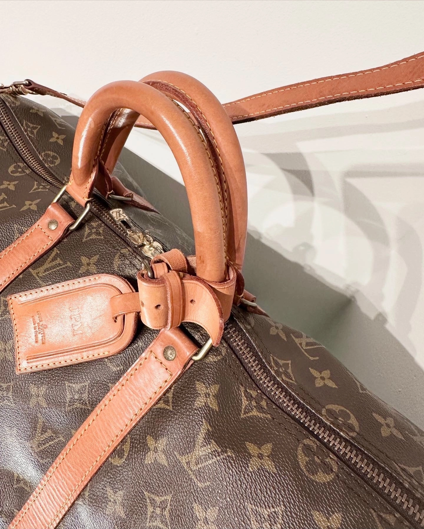 LOUIS VUITTON Monogram Keepall 50 Bandouliere Duffle Bag