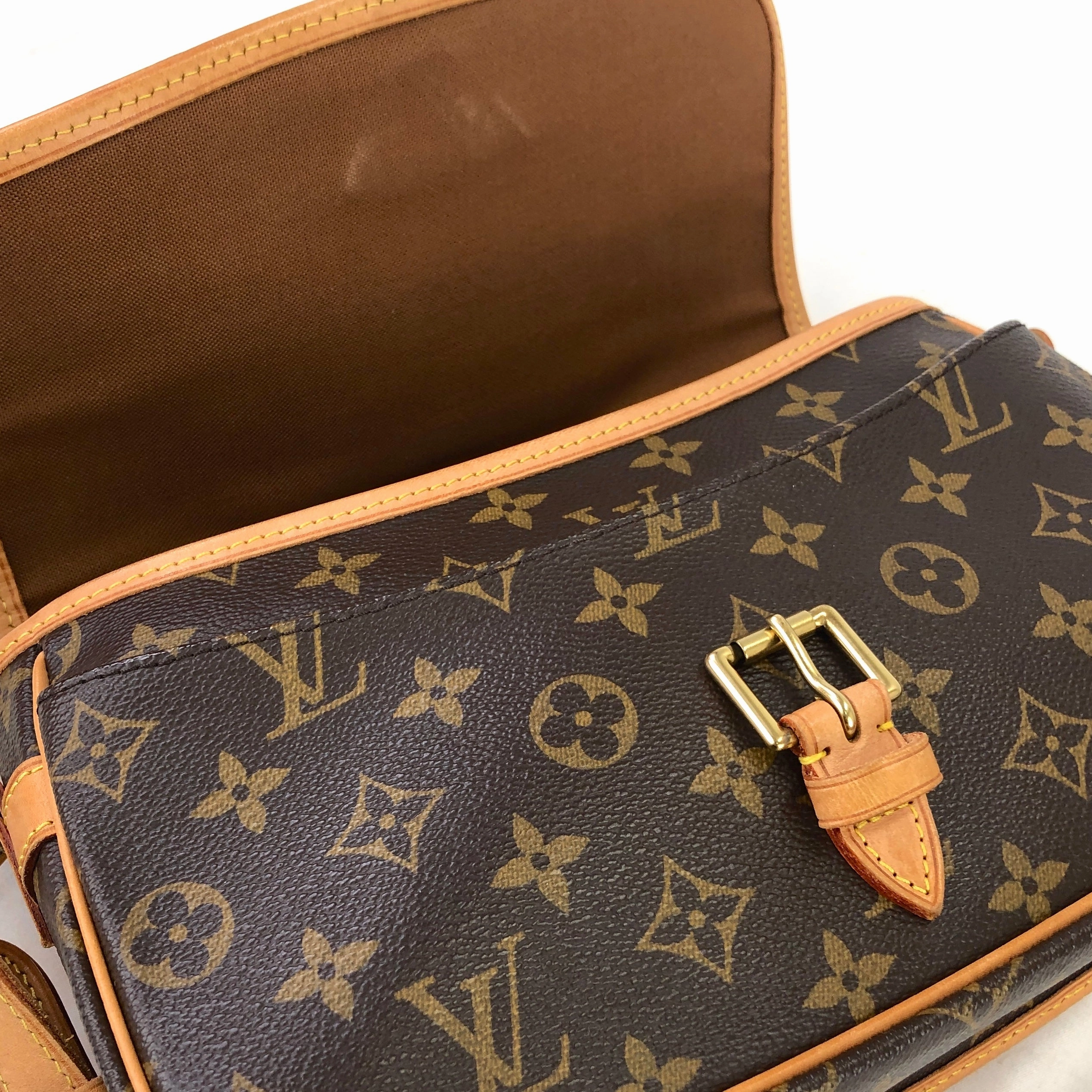 LOUIS VUITTON Monogram M42250 Shoulder Bag Brown vintage Old t3bayh