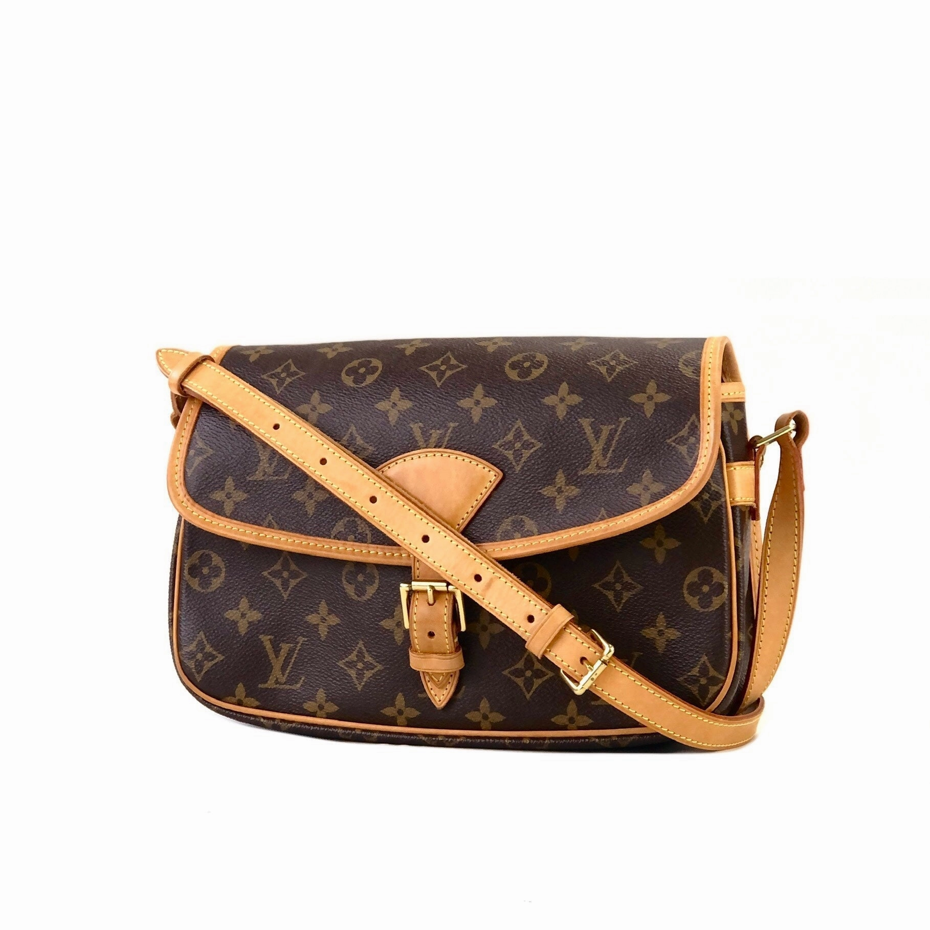 LOUIS VUITTON Monogram M42250 Shoulder Bag Brown vintage Old t3bayh