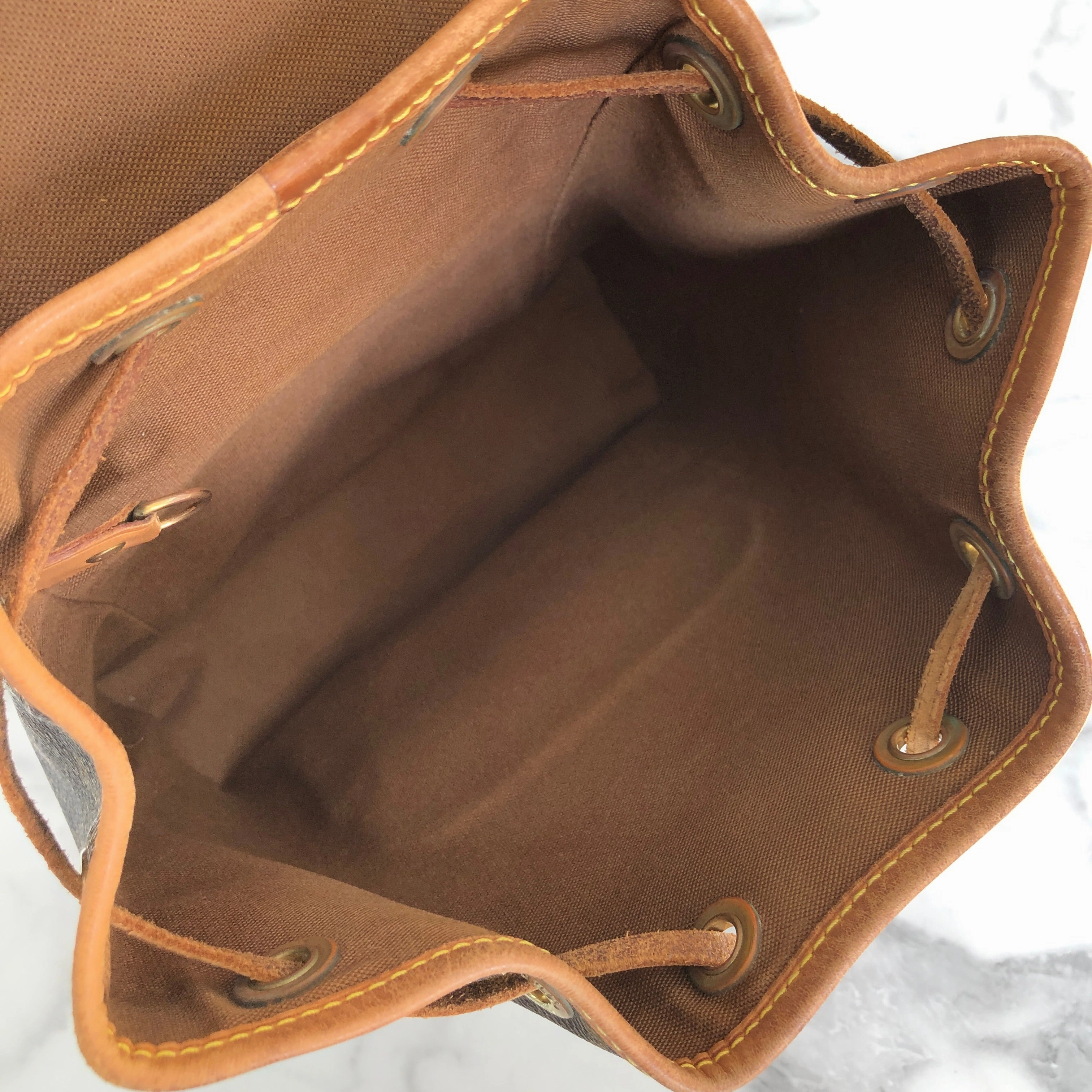 LOUIS VUITTON Monogram Montsouris M51137 Backpack Brown Vintage Old ncci75