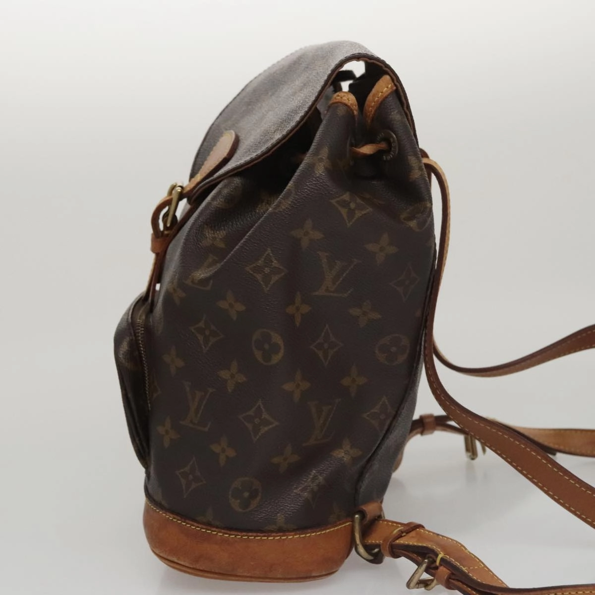 Louis Vuitton Montsouris Mm Brown Canvas Backpack Bag