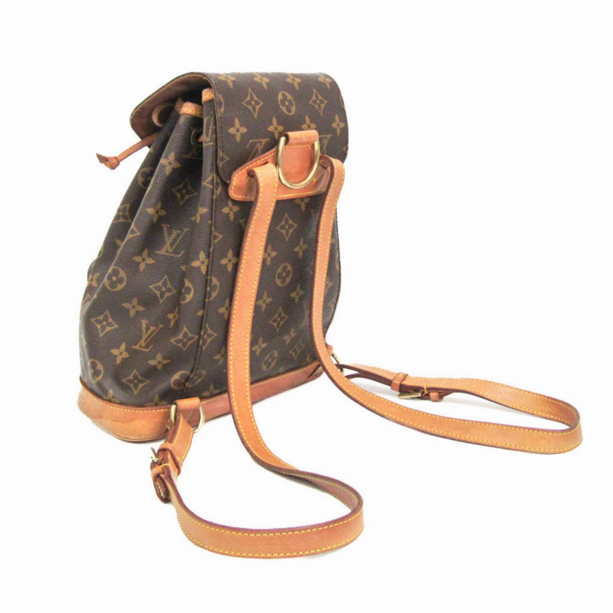 Louis Vuitton Montsouris Mm Brown Canvas Backpack Bag
