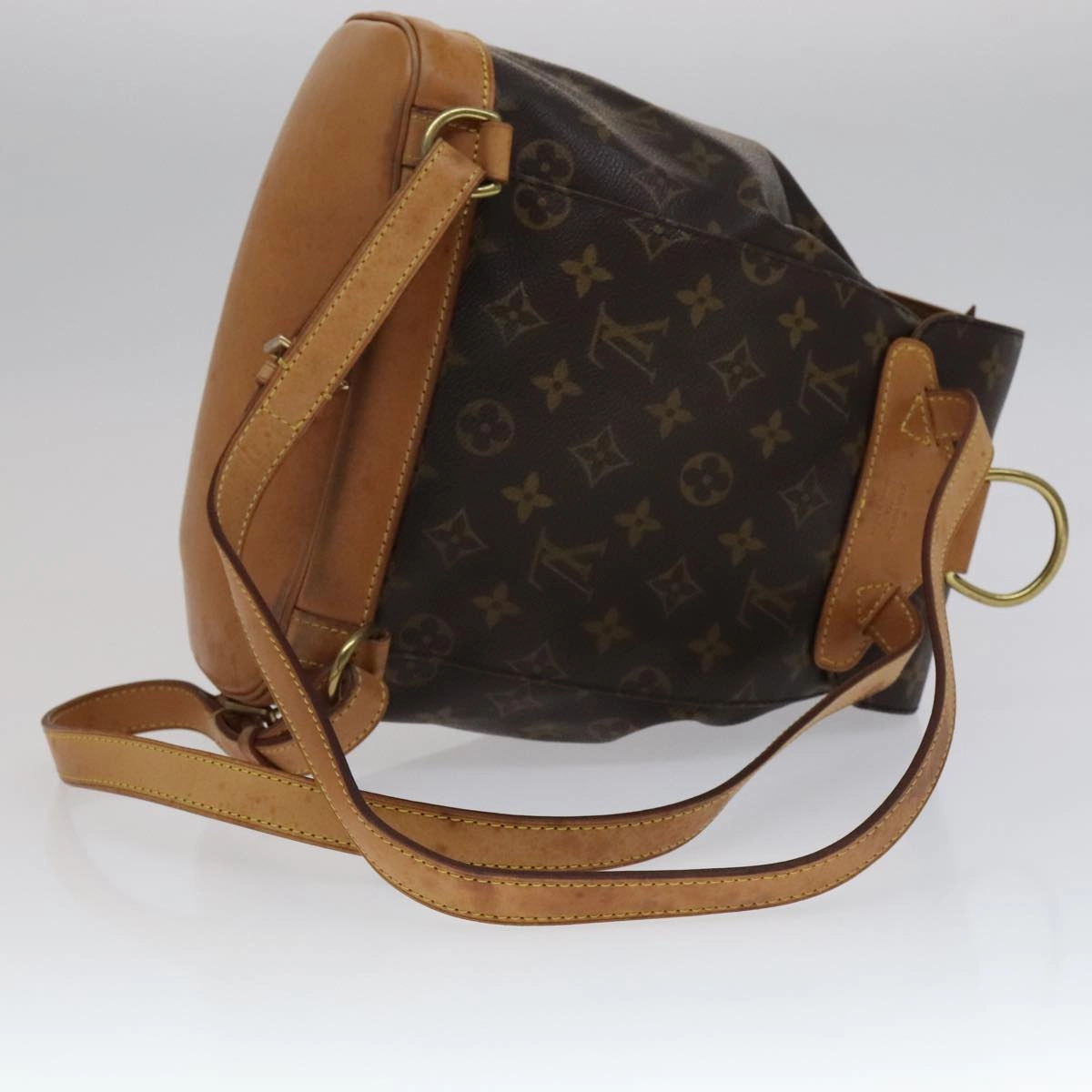 Louis Vuitton Montsouris Mm Brown Canvas Backpack Bag
