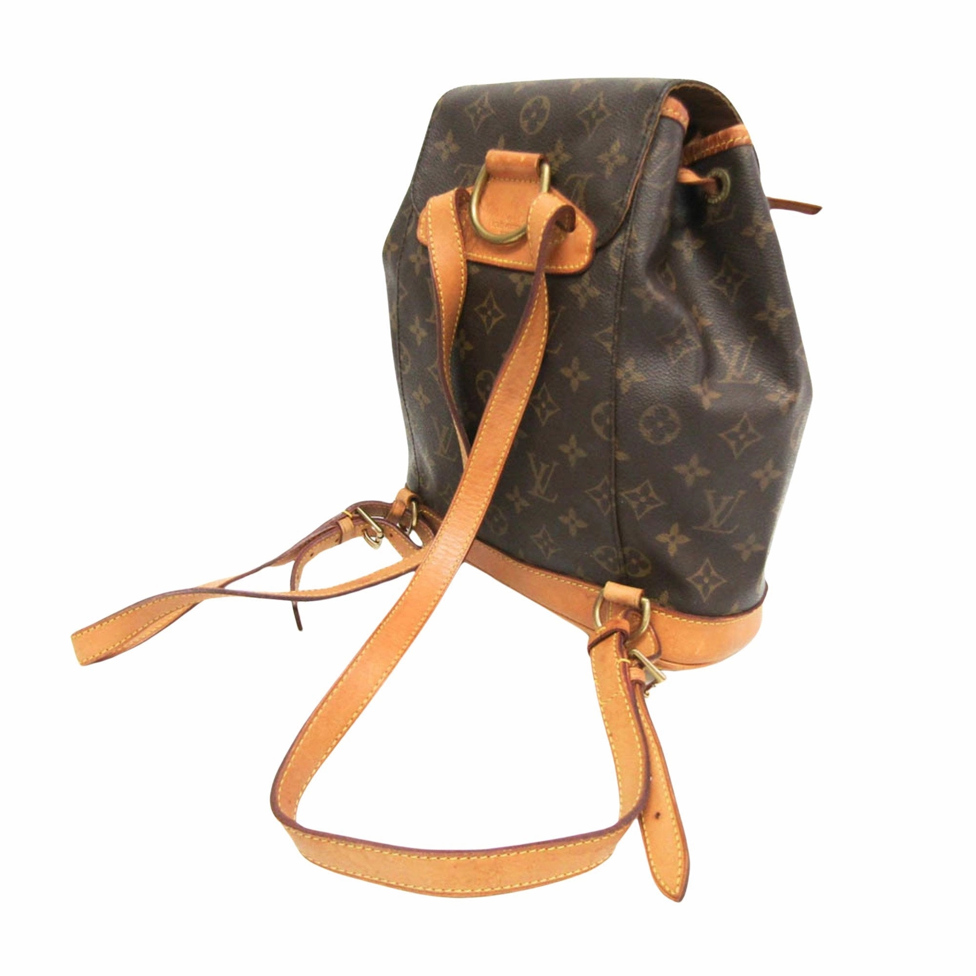 Louis Vuitton Montsouris Mm Brown Canvas Backpack Bag
