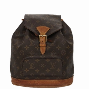 Louis Vuitton Montsouris Mm Brown Canvas Backpack Bag