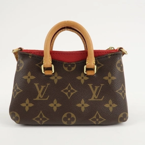 Louis Vuitton Nano Pallas Shoulder Bag Brown Cerise M61254