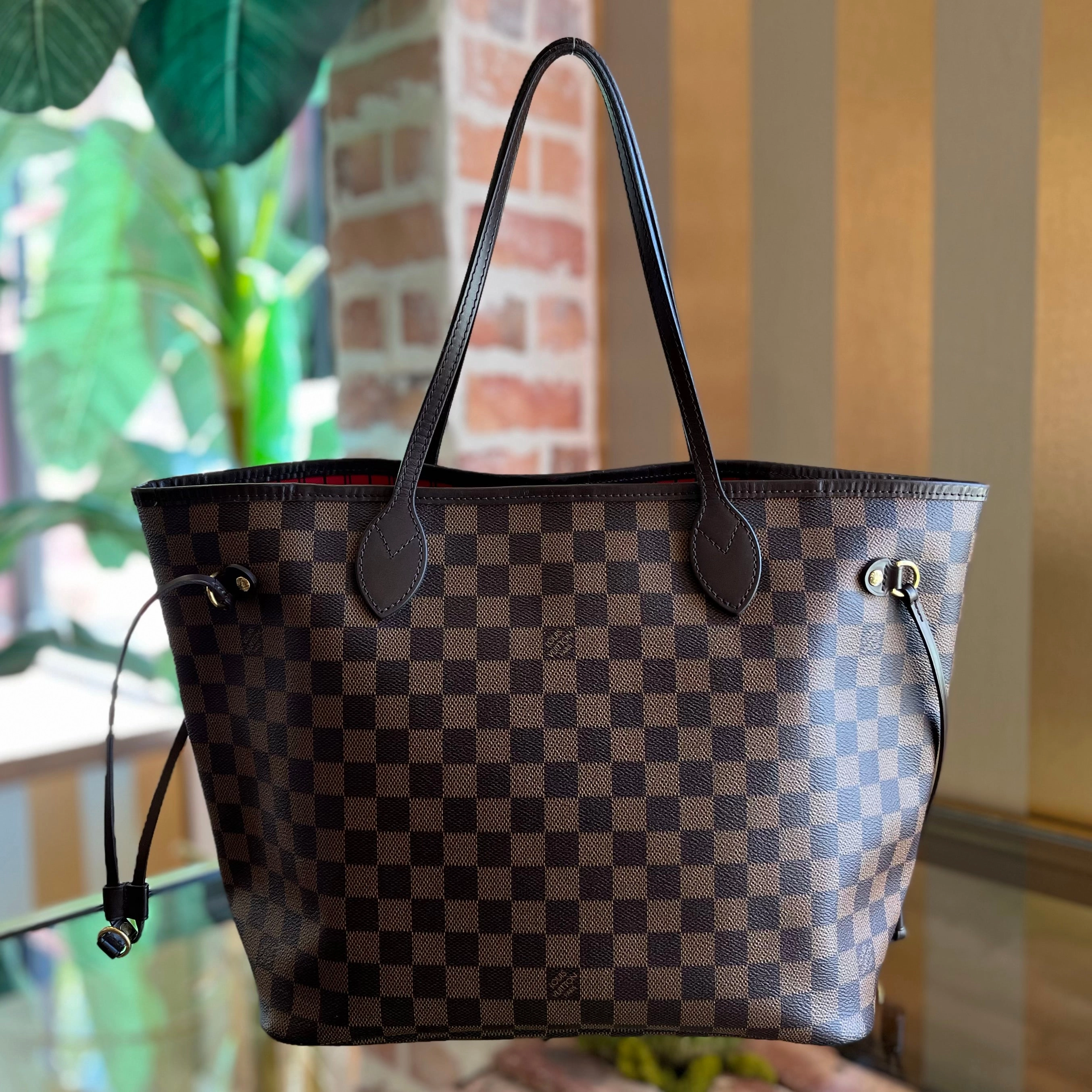 LOUIS VUITTON Neverfull MM Damier Ebene Canvas Tote Bag