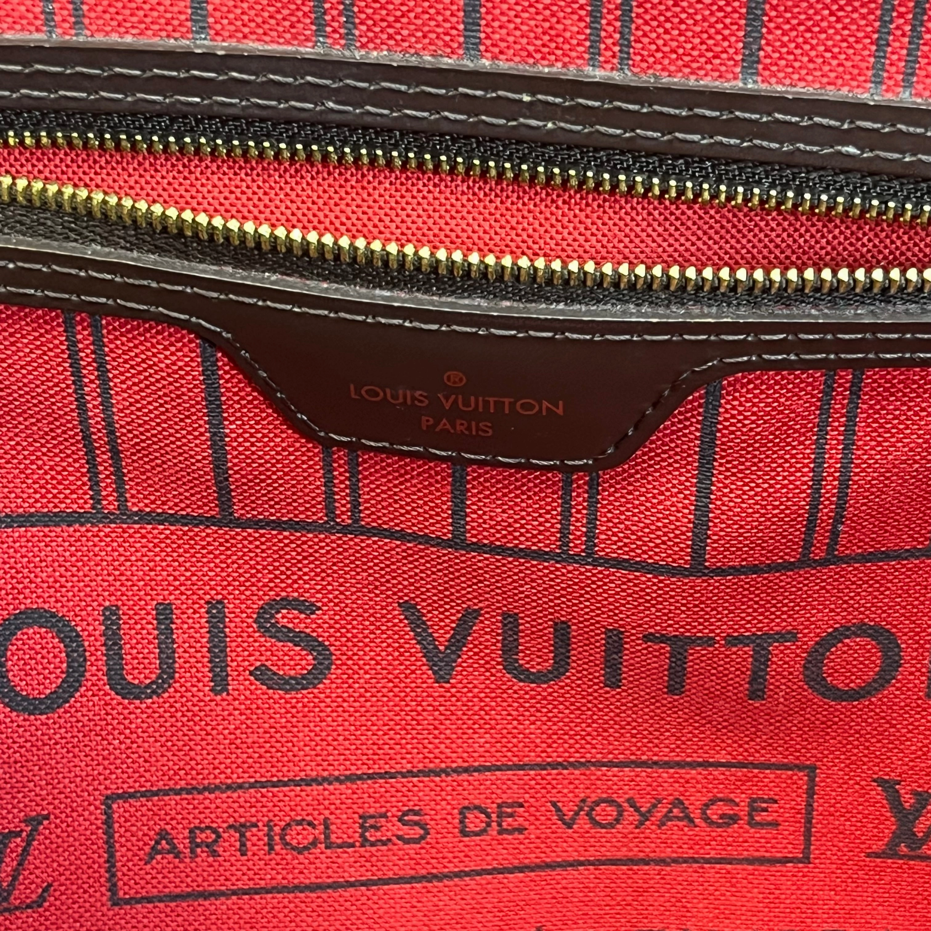LOUIS VUITTON Neverfull MM Damier Ebene Canvas Tote Bag