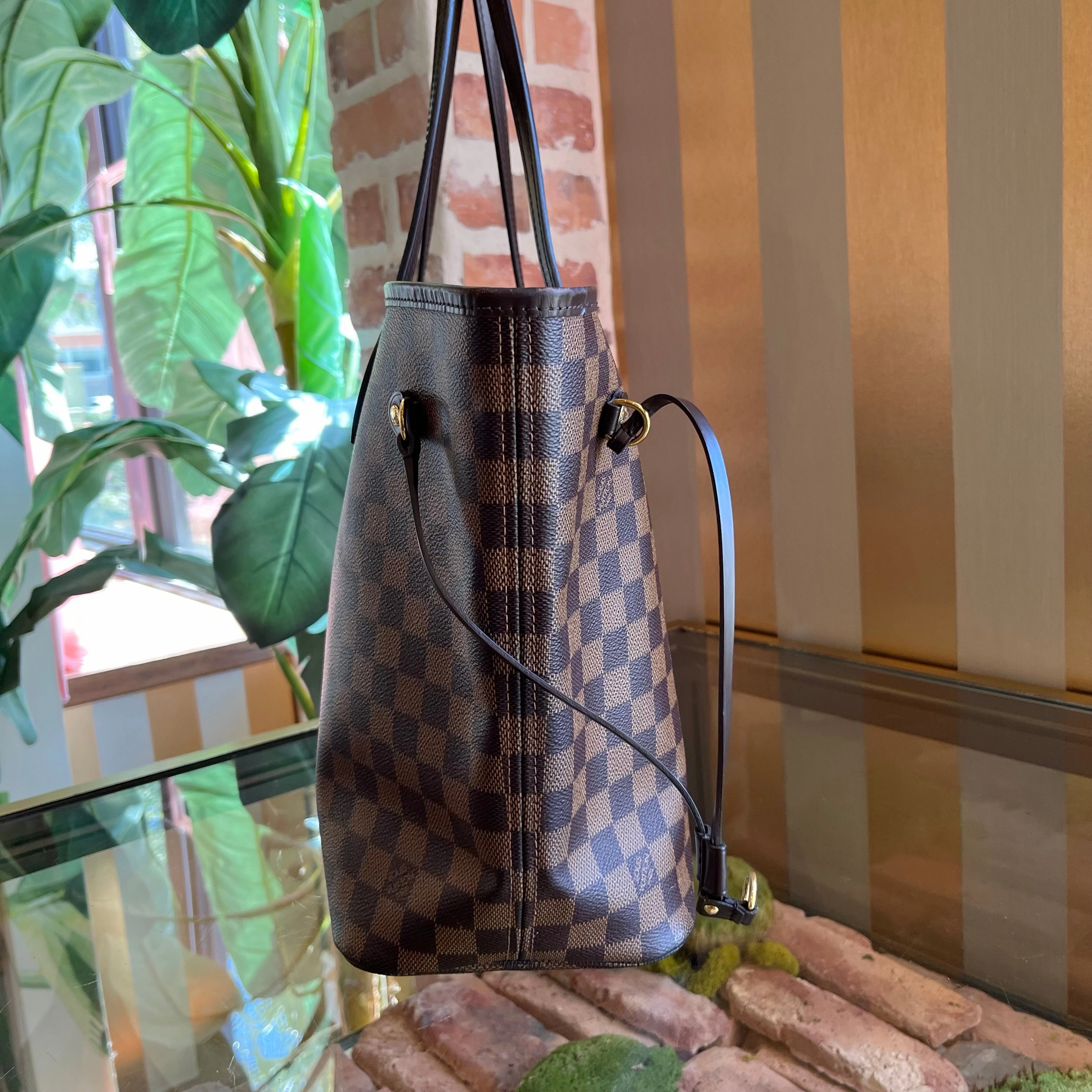 LOUIS VUITTON Neverfull MM Damier Ebene Canvas Tote Bag