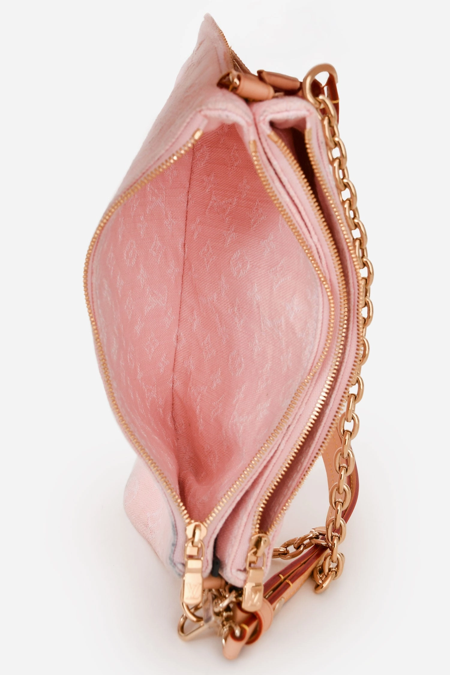 Louis Vuitton Pink Denim 2-Way 'Liv' Pochette (As Is)
