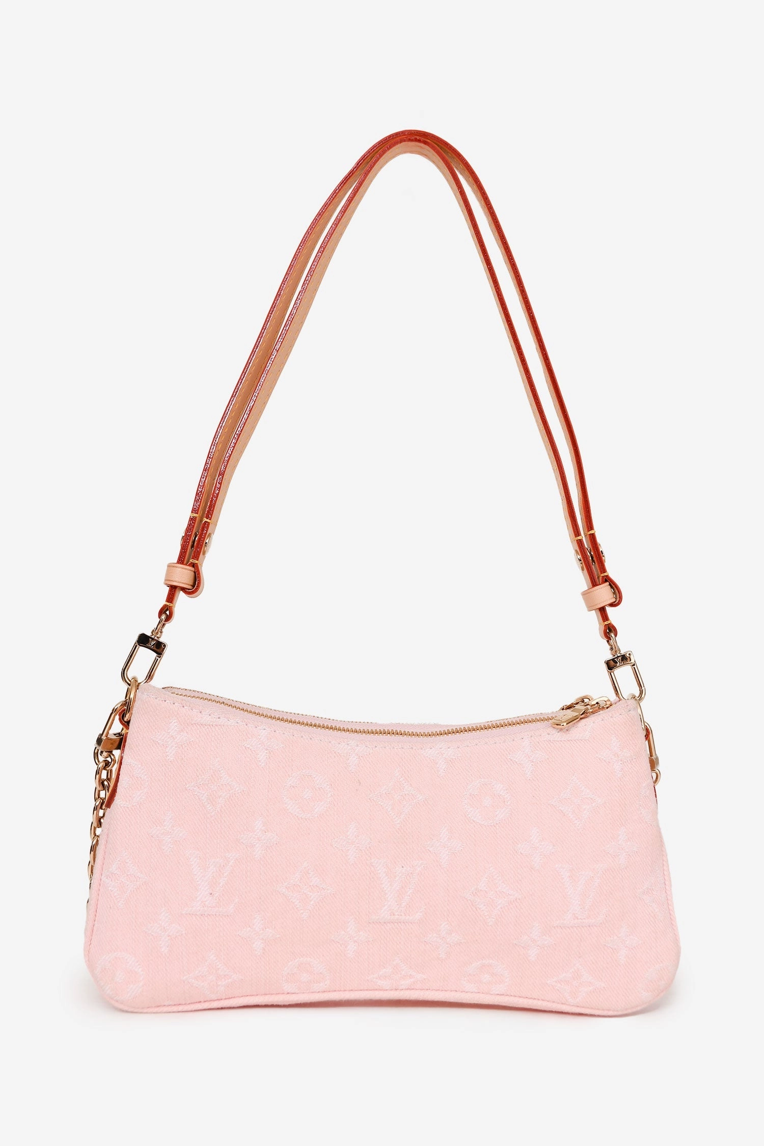 Louis Vuitton Pink Denim 2-Way 'Liv' Pochette (As Is)