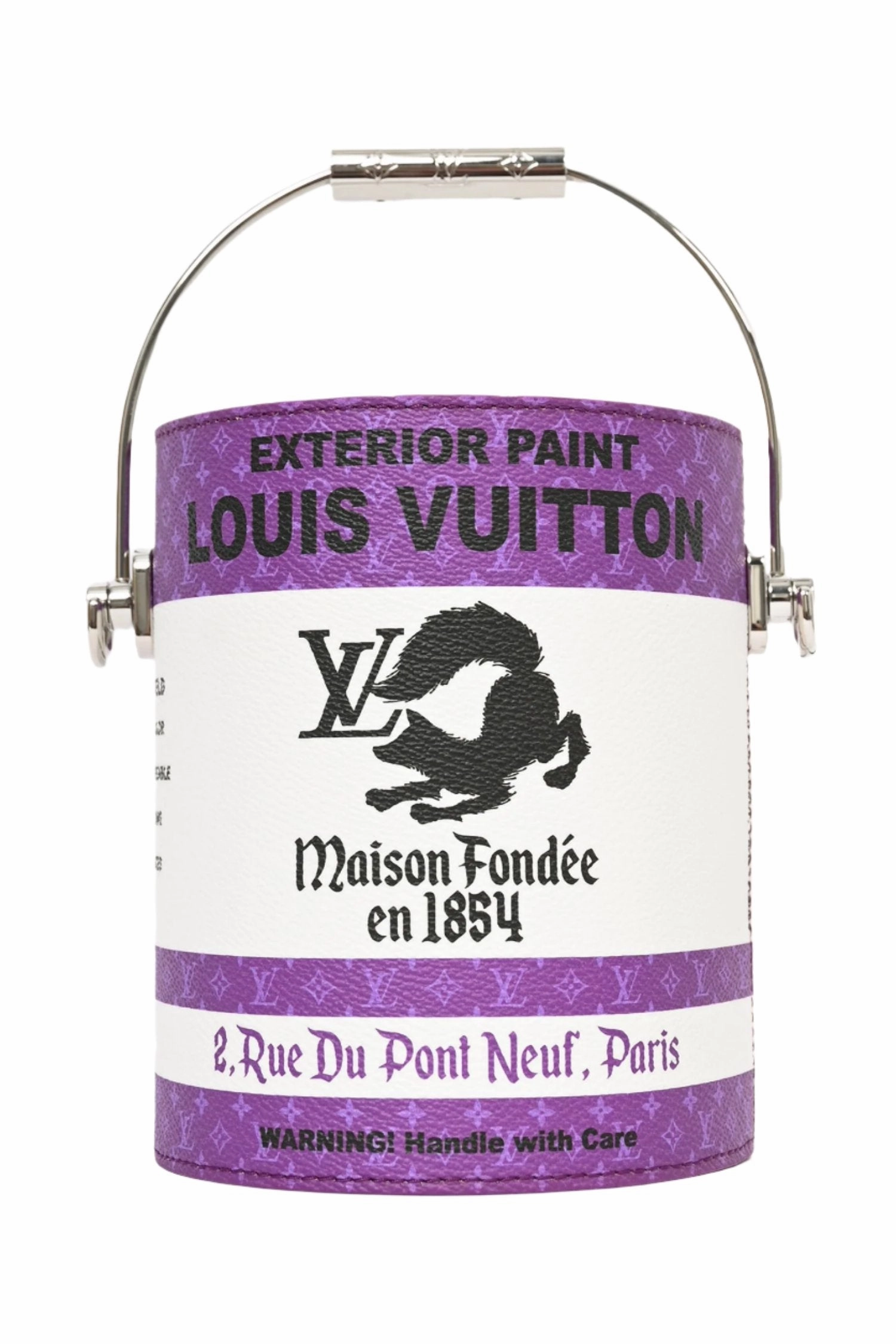 Louis Vuitton Purple/White Paint Can Bag with Strap